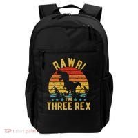 Kids Three Rex 3rd Birthday Dinosaur 3 Year Old Rawr Boy Girl Backpack thumb 0