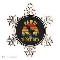 Kids Three Rex 3rd Birthday Dinosaur 3 Year Old Rawr Boy Girl Ornament thumb 0