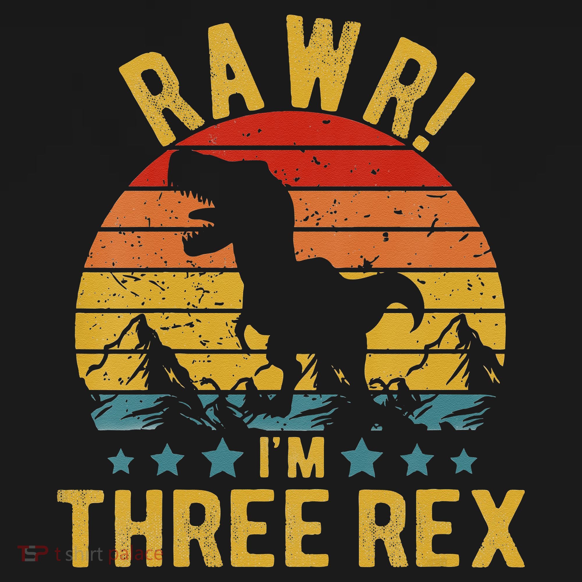 Kids Three Rex 3rd Birthday Dinosaur 3 Year Old Rawr Boy Girl Ornament