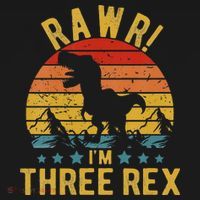 Kids Three Rex 3rd Birthday Dinosaur 3 Year Old Rawr Boy Girl Kids Sweatshirt thumb 2