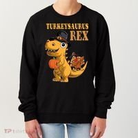 Kids Turkeysaurus Rex Turkey Dino Thanksgiving Women's Sweatshirt thumb 0
