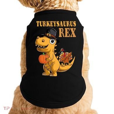 Kids Turkeysaurus Rex Turkey Dino Thanksgiving Doggie Tank