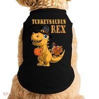 Kids Turkeysaurus Rex Turkey Dino Thanksgiving Doggie Tank thumb 0