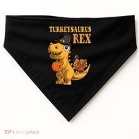 Kids Turkeysaurus Rex Turkey Dino Thanksgiving USA-Made Doggie Bandana thumb 0