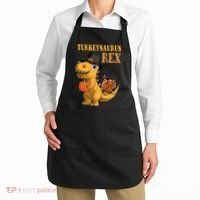Kids Turkeysaurus Rex Turkey Dino Thanksgiving Apron thumb 2