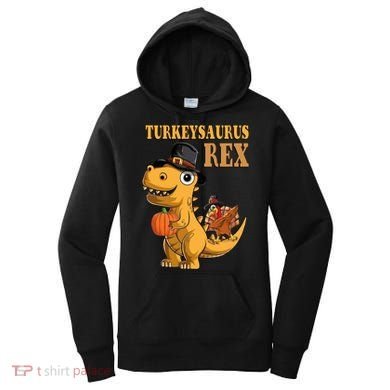 Kids Turkeysaurus Rex Turkey Dino Thanksgiving Women's Hoodie