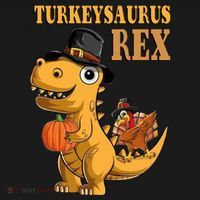 Kids Turkeysaurus Rex Turkey Dino Thanksgiving Ornament thumb 1