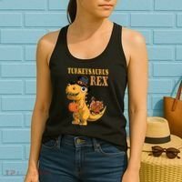 Kids Turkeysaurus Rex Turkey Dino Thanksgiving Women's Tank Top thumb 2