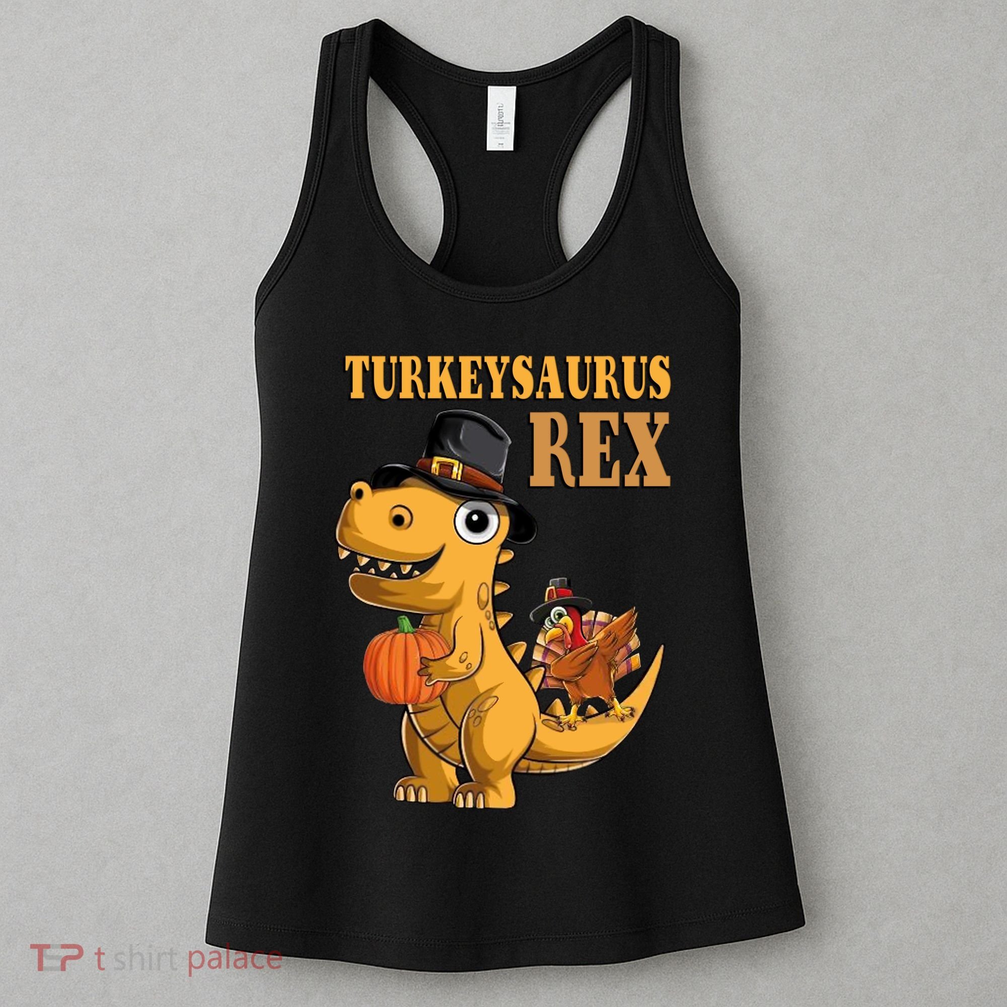 Kids Turkeysaurus Rex Turkey Dino Thanksgiving Women's Tank Top