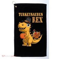 Kids Turkeysaurus Rex Turkey Dino Thanksgiving Golf Towel thumb 0