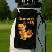 Kids Turkeysaurus Rex Turkey Dino Thanksgiving Golf Towel thumb 2