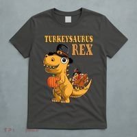 Kids Turkeysaurus Rex Turkey Dino Thanksgiving T-Shirt thumb 5