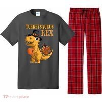 Kids Turkeysaurus Rex Turkey Dino Thanksgiving Pajama Set thumb 0