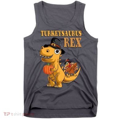 Kids Turkeysaurus Rex Turkey Dino Thanksgiving Tank Top