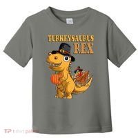 Kids Turkeysaurus Rex Turkey Dino Thanksgiving Toddler T-Shirt thumb 0
