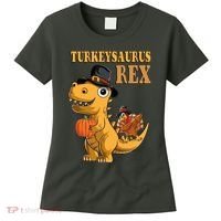 Kids Turkeysaurus Rex Turkey Dino Thanksgiving Women's T-Shirt thumb 0