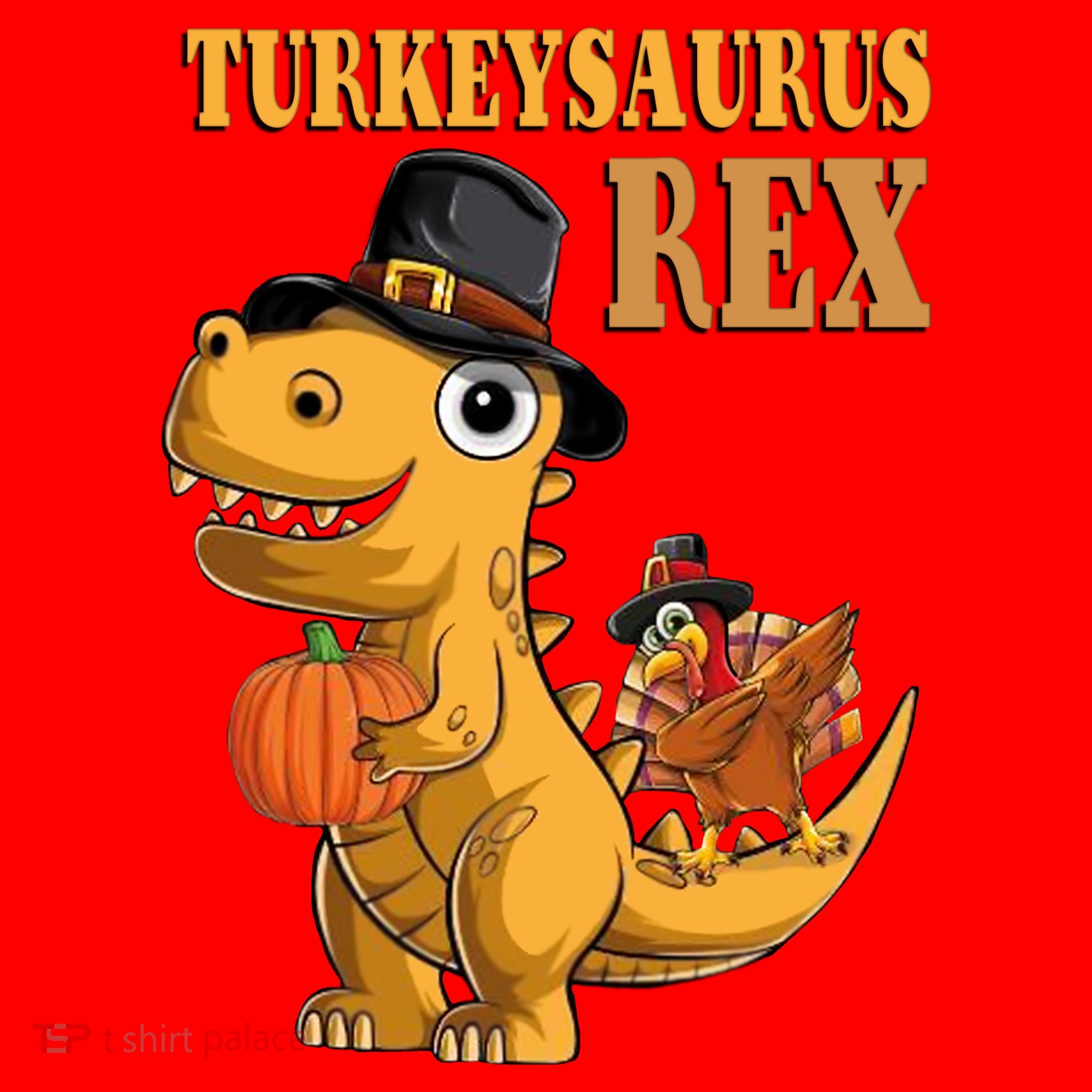 Kids Turkeysaurus Rex Turkey Dino Thanksgiving Santa Hat