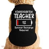 Kindergarten Teacher-Summer Recharge Required Funny Last Doggie Tank thumb 0