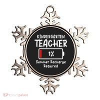 Kindergarten Teacher-Summer Recharge Required Funny Last Ornament thumb 0