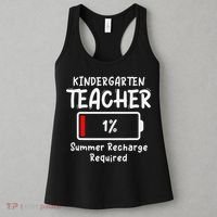 Kindergarten Teacher-Summer Recharge Required Funny Last Women's Tank Top thumb 3