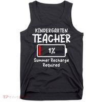 Kindergarten Teacher-Summer Recharge Required Funny Last Tank Top thumb 0