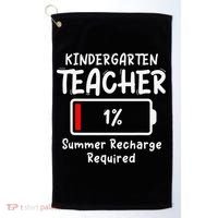 Kindergarten Teacher-Summer Recharge Required Funny Last Golf Towel thumb 0