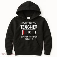 Kindergarten Teacher-Summer Recharge Required Funny Last Kids Hoodie thumb 0