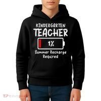 Kindergarten Teacher-Summer Recharge Required Funny Last Kids Hoodie thumb 4