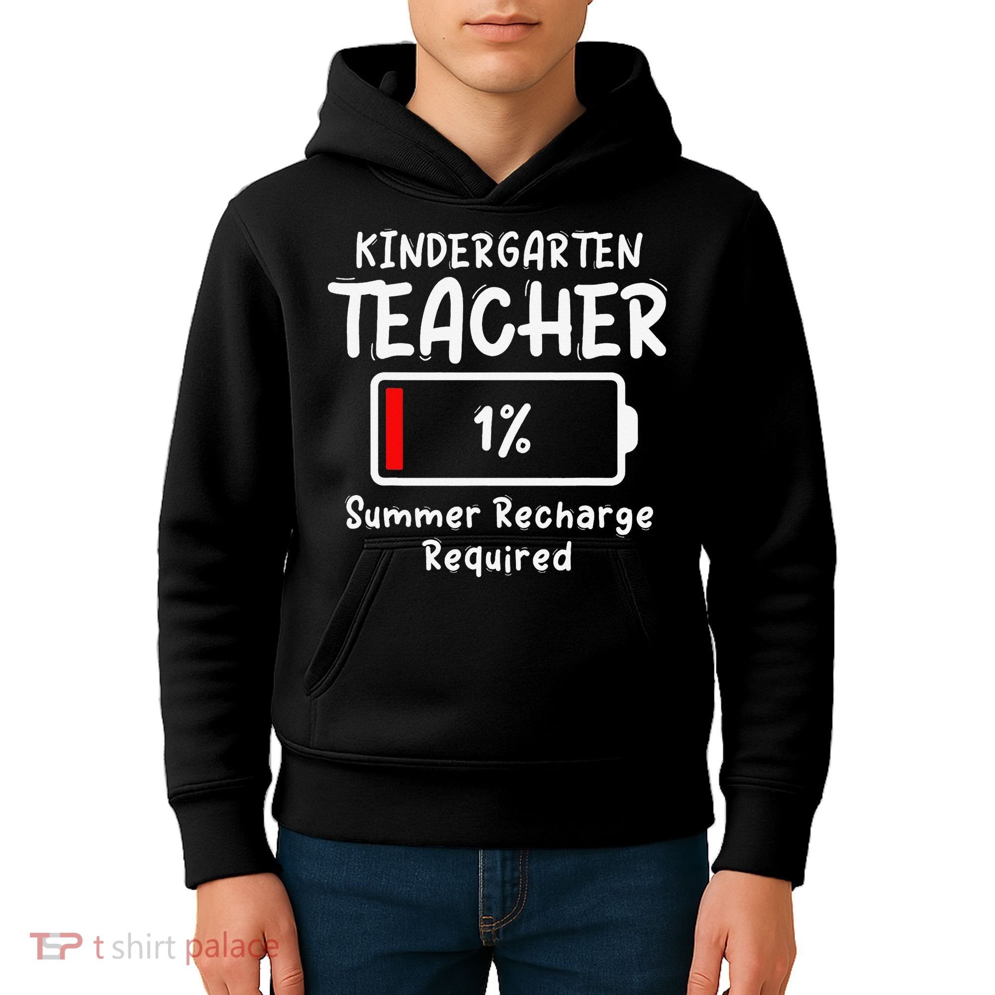 Kindergarten Teacher-Summer Recharge Required Funny Last Kids Hoodie
