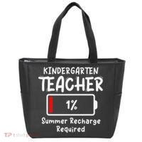 Kindergarten Teacher-Summer Recharge Required Funny Last Tote Bag thumb 0