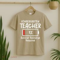 Kindergarten Teacher-Summer Recharge Required Funny Last T-Shirt thumb 2