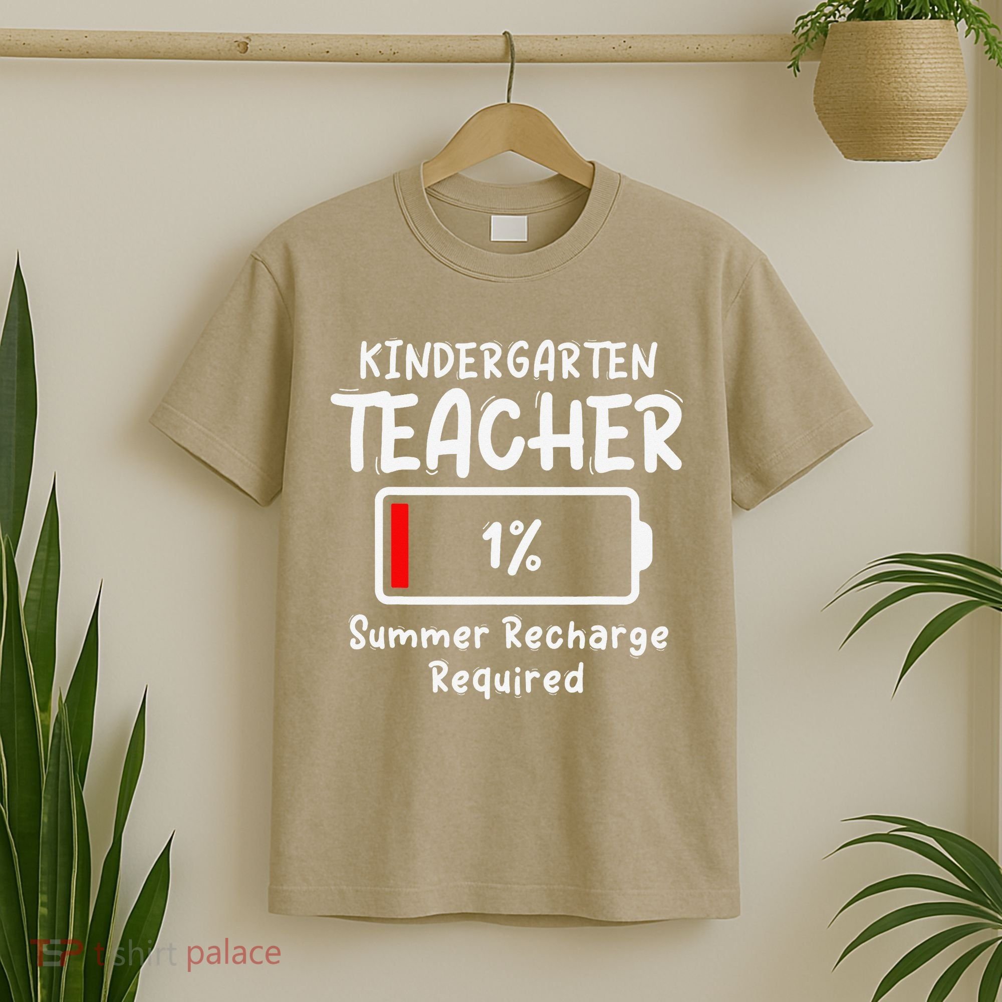 Kindergarten Teacher-Summer Recharge Required Funny Last T-Shirt