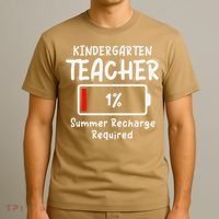 Kindergarten Teacher-Summer Recharge Required Funny Last T-Shirt thumb 3