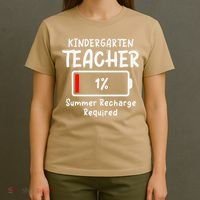 Kindergarten Teacher-Summer Recharge Required Funny Last T-Shirt thumb 4