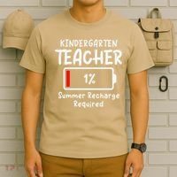 Kindergarten Teacher-Summer Recharge Required Funny Last T-Shirt thumb 6