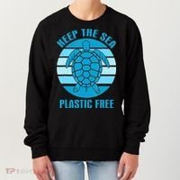 Keep The Sea Plastic Free Turtle Earth Day Women's Sweatshirt thumb 0