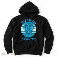 Keep The Sea Plastic Free Turtle Earth Day Hoodie thumb 0