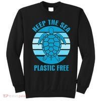 Keep The Sea Plastic Free Turtle Earth Day Sweatshirt thumb 0