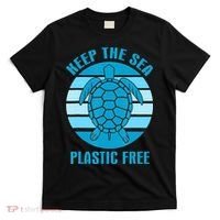Keep The Sea Plastic Free Turtle Earth Day T-Shirt thumb 0