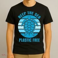 Keep The Sea Plastic Free Turtle Earth Day T-Shirt thumb 3