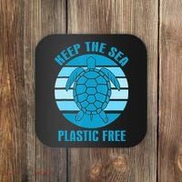 Keep The Sea Plastic Free Turtle Earth Day Coaster thumb 0
