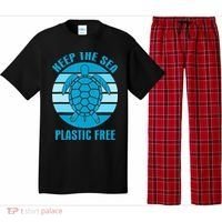 Keep The Sea Plastic Free Turtle Earth Day Pajama Set thumb 0