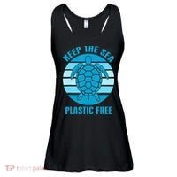 Keep The Sea Plastic Free Turtle Earth Day Ladies Essential Flowy Tank thumb 0