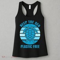 Keep The Sea Plastic Free Turtle Earth Day Women's Tank Top thumb 3
