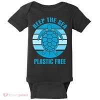Keep The Sea Plastic Free Turtle Earth Day Baby Bodysuit thumb 0