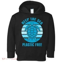 Keep The Sea Plastic Free Turtle Earth Day Toddler Hoodie thumb 0