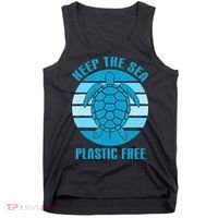 Keep The Sea Plastic Free Turtle Earth Day Tank Top thumb 0