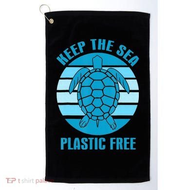 Keep The Sea Plastic Free Turtle Earth Day Golf Towel