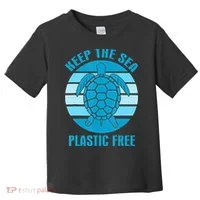 Keep The Sea Plastic Free Turtle Earth Day Toddler T-Shirt thumb 0