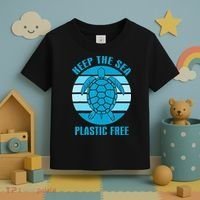 Keep The Sea Plastic Free Turtle Earth Day Toddler T-Shirt thumb 3